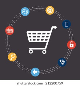 Marketing design over gray background, vector illustration