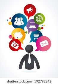 Marketing design over white background, vector illustration