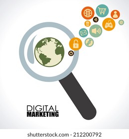 Marketing design over white background, vector illustration
