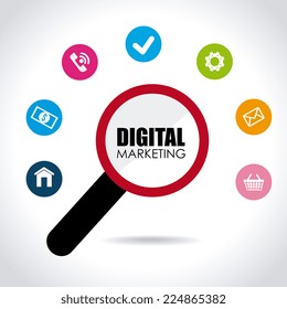Marketing design over white background, vector illustration
