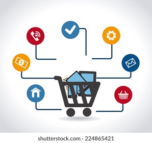 Marketing design over white background, vector illustration