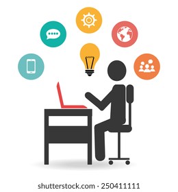 Marketing design over white background, vector illustration.