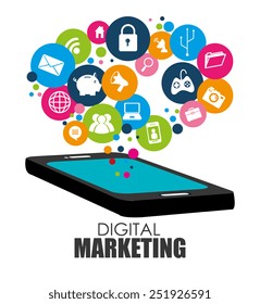 Marketing design over white background, vector illustration.