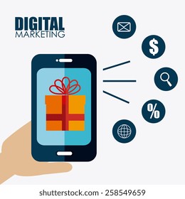 Marketing design over white background, vector illustration.