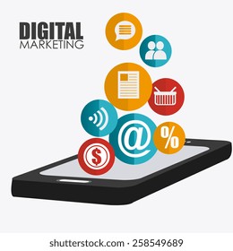 Marketing design over white background, vector illustration.