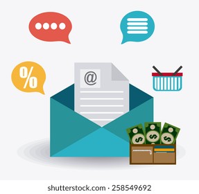 Marketing design over white background, vector illustration.
