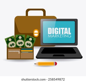 Marketing design over white background, vector illustration.