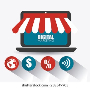 Marketing design over white background, vector illustration.