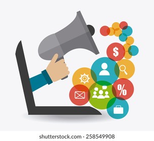 Marketing design over white background, vector illustration.