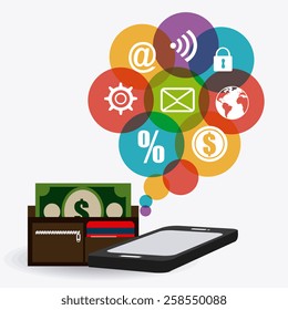 Marketing design over white background, vector illustration.