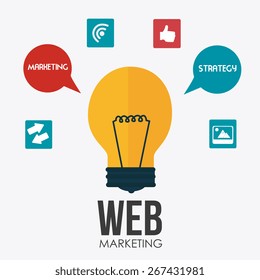 Marketing design over white background, vector illustration.