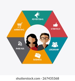 Marketing design over white background, vector illustration.