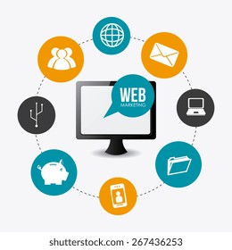 Marketing design over white background, vector illustration.