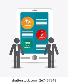 Marketing design over white background, vector illustration.