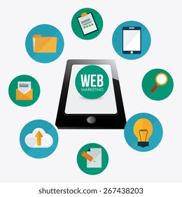 Marketing design over white background, vector illustration.