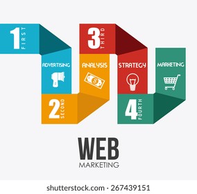 Marketing design over white background, vector illustration.