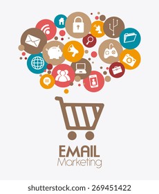 Marketing design over white background, vector illustration.