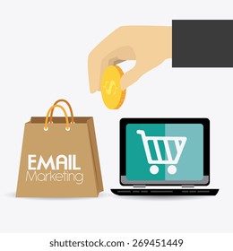 Marketing design over white background, vector illustration.