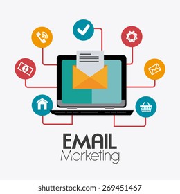 Marketing design over white background, vector illustration.