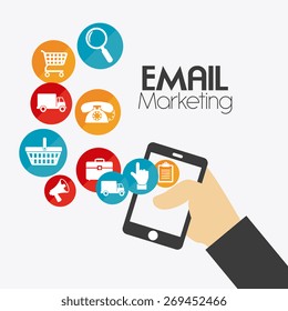 Marketing design over white background, vector illustration.