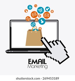 Marketing design over white background, vector illustration.