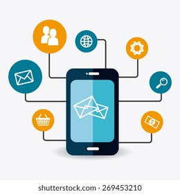 Marketing design over white background, vector illustration.