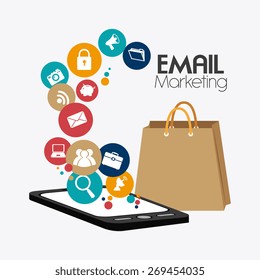 Marketing design over white background, vector illustration.
