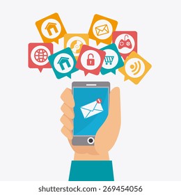 Marketing design over white background, vector illustration.