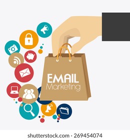 Marketing design over white background, vector illustration.