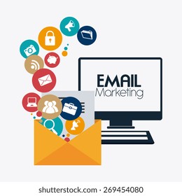 Marketing design over white background, vector illustration.