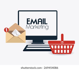 Marketing design over white background, vector illustration.