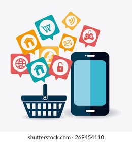 Marketing design over white background, vector illustration.