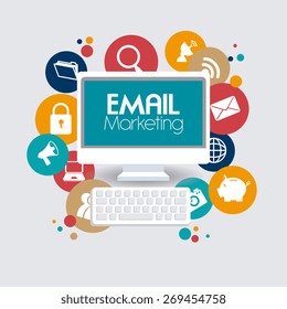 Marketing design over white background, vector illustration.