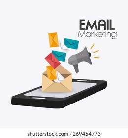 Marketing design over white background, vector illustration.