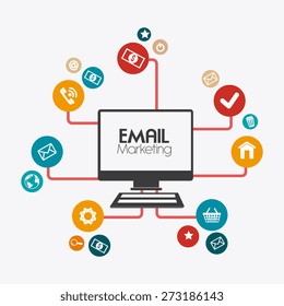 Marketing design over white background, vector illustration.