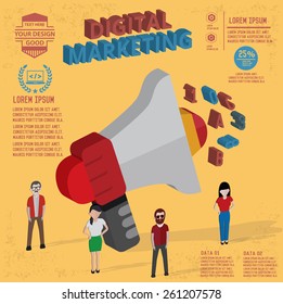 Marketing design,and character concept,clean vector