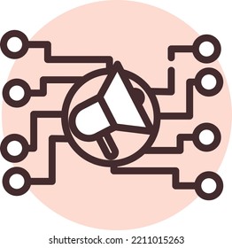Marketing digital, ilustración, vector sobre fondo blanco.
