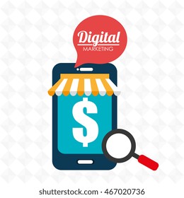 marketing digital smartphone store vector illustration graphic
