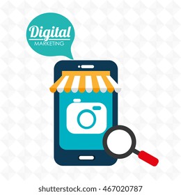 marketing digital smartphone store vector illustration graphic