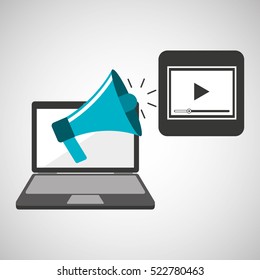 marketing digital video player concept vector illustration eps 10