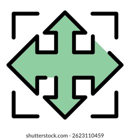 Marketing direction icon. Outline marketing direction vector icon color flat isolated