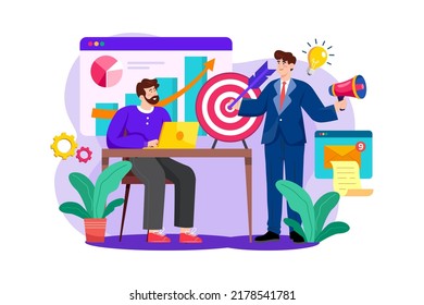 Marketing Director Illustration concept on white background