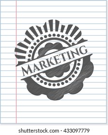 Marketing drawn in pencil