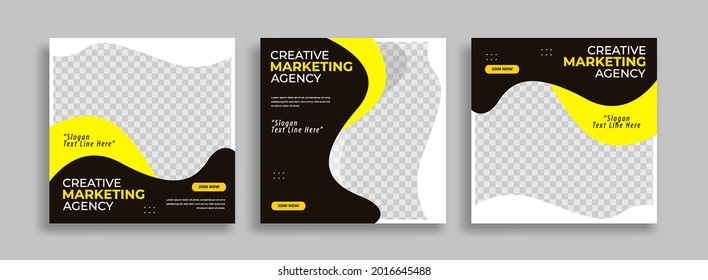 Marketing Editable plantilla mínima de banner cuadrado con formas geométricas para publicaciones en medios sociales, historias y anuncios en Internet. Ilustración del vector