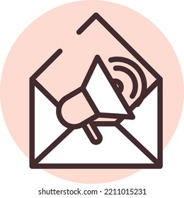 Correo electrónico de marketing, ilustración, vector sobre fondo blanco.