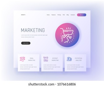 Marketing, Email marketing, Internet marketing, Statistical analysis Landing page template. Template for website design.