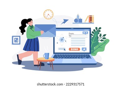 Marketing Employee Sending Marketing Mail From Home