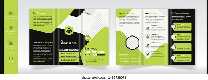 Marketing event trifold brochure design template, Marketing seminar brochure design