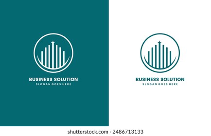 Marketing, finance, and abstract business solution logo, Flat Vector Logo Design Template Element. 