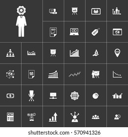 marketing and finance icon set for mobile concepts and web apps. Collection modern infographic logo and pictogram.